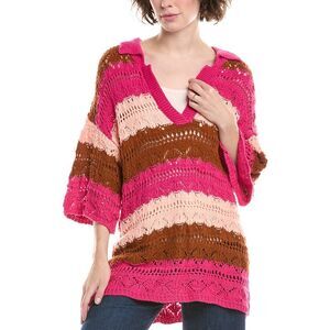 Colette Rose Womens  Polo Sweater, Pink